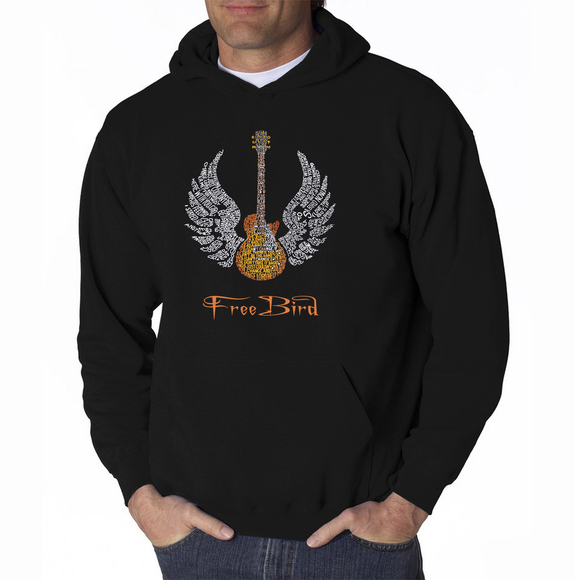 Men's Word Art Hooded Sweatshirt - LYRICS TO FREEBIRD - Picture 1 of 2